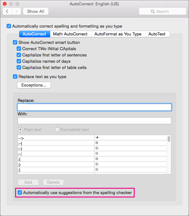 Auto Correct On Outlook For Mac 2016